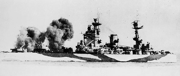 HMS Rodney Bombards